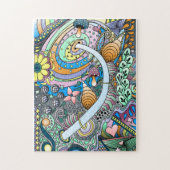 抽象芸術カラフルおもしろいブライトオリジナルアートジグソーP ジグソーパズル (縦)