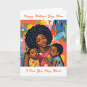 抽象芸術カラフルお母さん | 母の日 カード (正面)