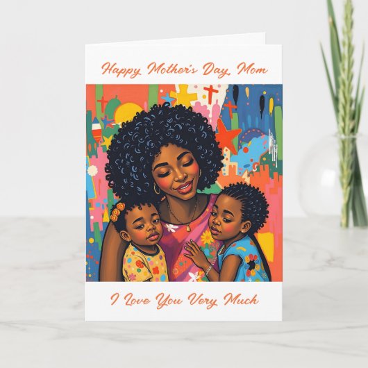 抽象芸術カラフルお母さん | 母の日 カード (正面)