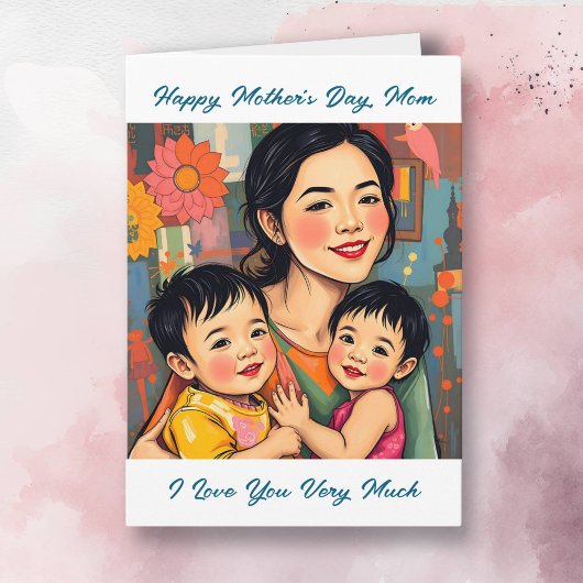 抽象芸術カラフルお母さん | 母の日 カード