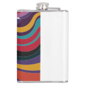 抽象芸術カラフルで髪の毛が流れる女性 フラスク (裏面)