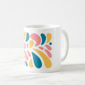 抽象芸術カラフルとシェイプクラシックのマググ コーヒーマグカップ (正面右)