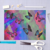 抽象芸術カラフルと蝶 薄葉紙 (クラフト)