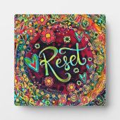 抽象芸術カラフルのかわいらしリセット フォトプラーク (正面)