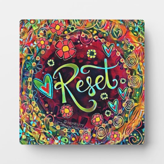 抽象芸術カラフルのかわいらしリセット フォトプラーク (正面)