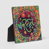 抽象芸術カラフルのかわいらしリセット フォトプラーク (正面)