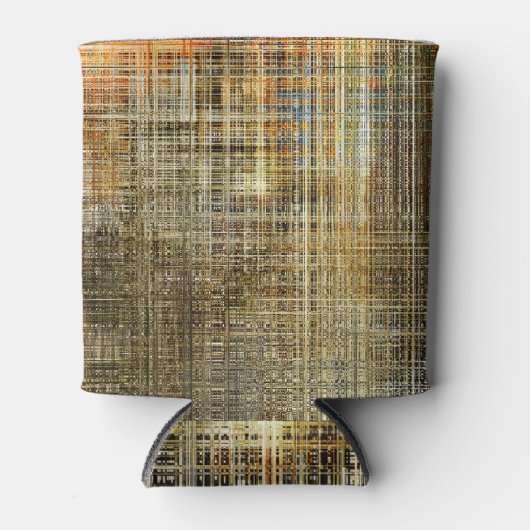 抽象芸術カラフルのジオメトリ交差背景 缶クーラー (正面)