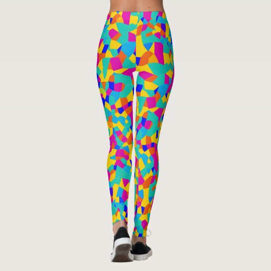 抽象芸術カラフルのステンドガ絵を描ラス レギンス (裏面)