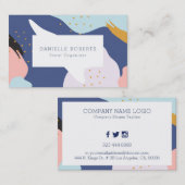 抽象芸術カラフルのブラシストロモダンーク組成 名刺 (正面/裏面)