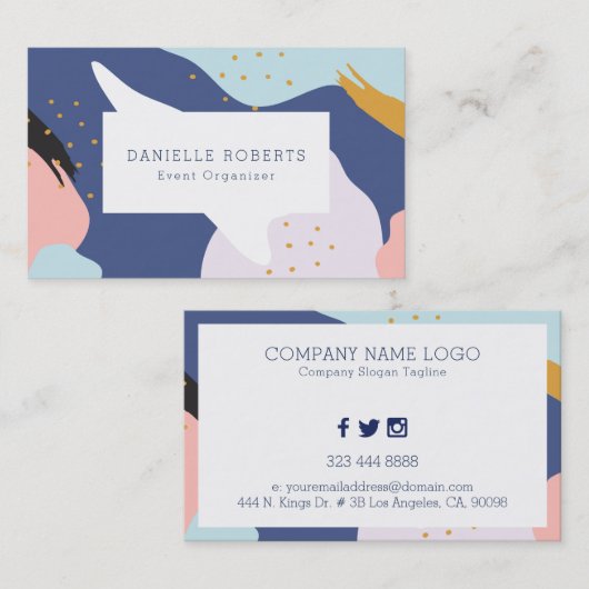 抽象芸術カラフルのブラシストロモダンーク組成 名刺 (正面/裏面)