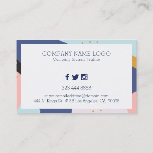 抽象芸術カラフルのブラシストロモダンーク組成 名刺 (裏面)