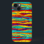 抽象芸術カラフルの中央ストライプ iPhone 13ケース<br><div class="desc">カラフル抽象芸術の横ストライプ角</div>