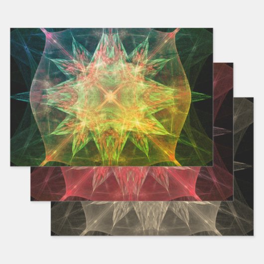 抽象芸術カラフルの分離 ラッピングペーパーシート (セット)