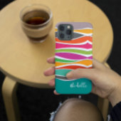 抽象芸術カラフルの図形波のパターン名 iPhoneケース