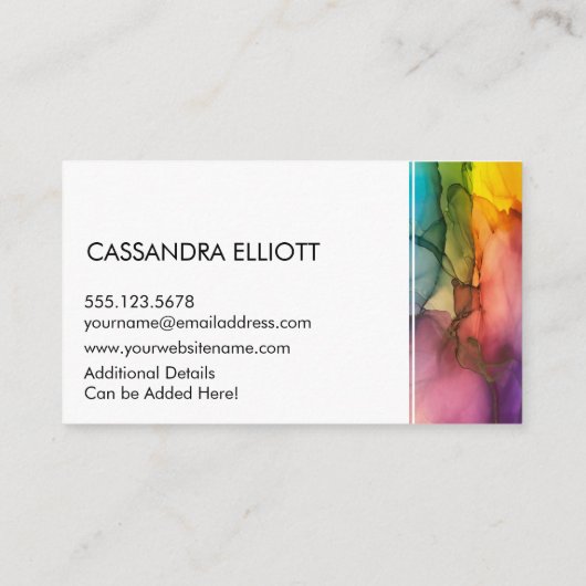 抽象芸術カラフルの墨液アート 名刺 (裏面)