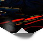 抽象芸術カラフルの木の日没の風景 ポスター (コーナー)