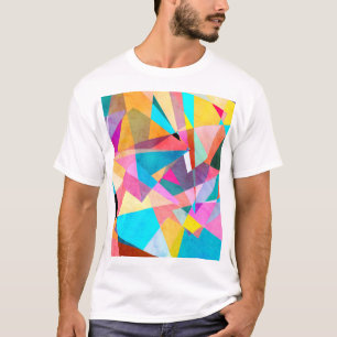 抽象芸術カラフルの水色の背景 Tシャツ