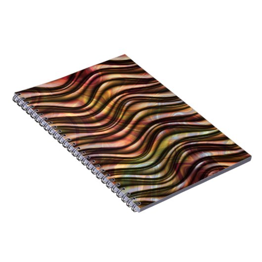 抽象芸術カラフルの波状のテクスチャ ノートブック (右側)