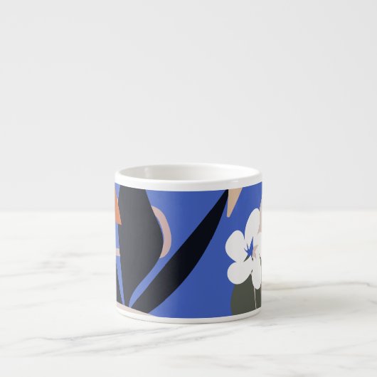 抽象芸術カラフルの熱帯模様 エスプレッソカップ (正面)