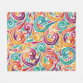 抽象芸術カラフルの背景例のカーニバル フリースブランケット (正面(横))