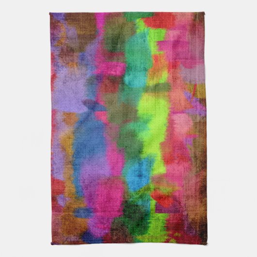 抽象芸術カラフルの色のパターン キッチンタオル (縦)