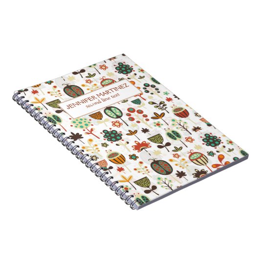 抽象芸術カラフルの花と木 ノートブック (右側)