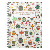 抽象芸術カラフルの花と木 ノートブック (正面)