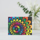 抽象芸術カラフルの花 ポストカード (スタンド正面)