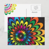 抽象芸術カラフルの花 ポストカード (正面/裏面)