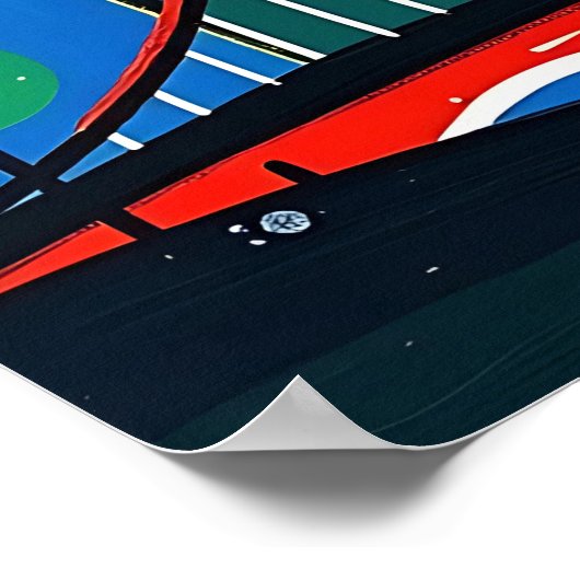 抽象芸術カラフルの街並み（日と橋） ポスター (角)