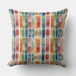 抽象芸術カラフルの赤い図形の水色 アウトドアクッション