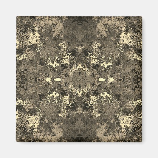 抽象芸術カラフルの鏡/セピア/ マグネット (正面)