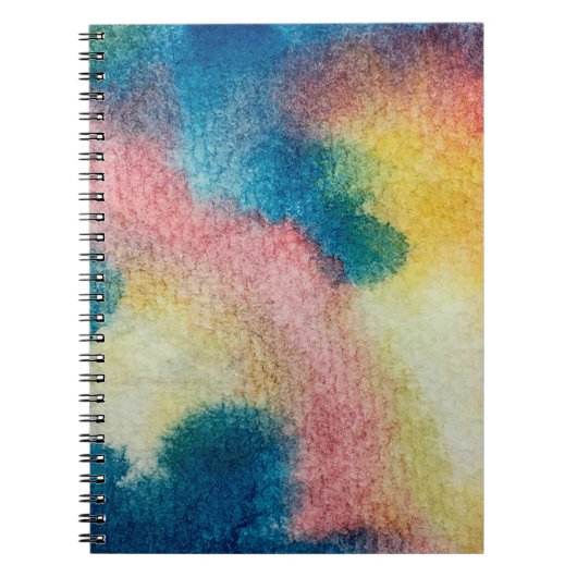抽象芸術カラフルの鮮やかなインクと水彩画 ノートブック (正面)