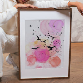 抽象芸術カラフルの鳥のパターンのポスター ポスター