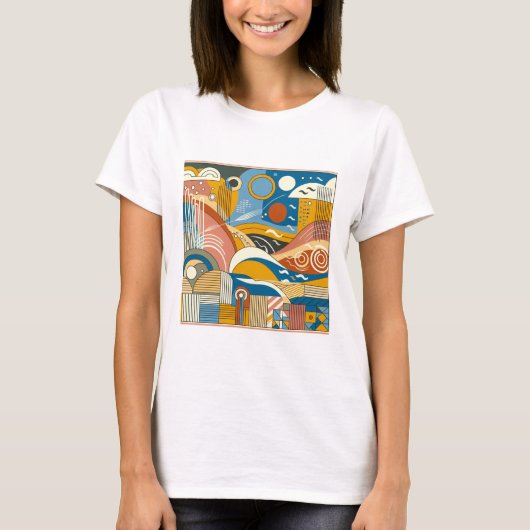 抽象芸術カラフルのTシャツ Tシャツ (正面)