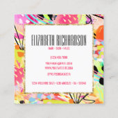 抽象芸術カラフルはっきりしたシモダンッ スクエア名刺 (裏面)