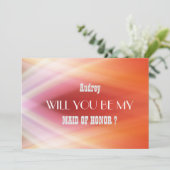 抽象芸術カラフルは私のメイド・オブ・オーナー（花嫁付き添い人） 招待状 (スタンド正面)