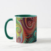抽象芸術カラフルらせん状パターン マグカップ (左)