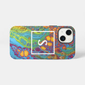 抽象芸術カラフルアクリル注入モノグラム iPhoneケース (裏面横)
