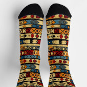 抽象芸術カラフルアフリカパターン ソックス (上部)