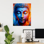 抽象芸術カラフルアモダンート | ブッダ絵を描ズ ポスター (ホームオフィス)