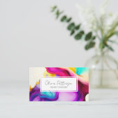 抽象芸術カラフルアルコールインクスタイル 名刺 (スタンド正面)