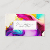 抽象芸術カラフルアルコールインクスタイル 名刺 (正面)