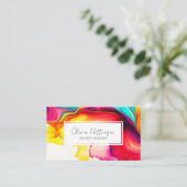 抽象芸術カラフルアルコールインクスタイル 名刺 (スタンド正面)