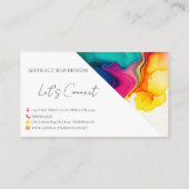 抽象芸術カラフルアルコールインクスタイル 名刺 (裏面)