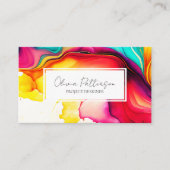 抽象芸術カラフルアルコールインクスタイル 名刺 (正面)