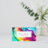 抽象芸術カラフルアルコールインクスタイル 名刺 (スタンド正面)