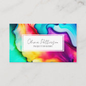 抽象芸術カラフルアルコールインクスタイル 名刺 (正面)