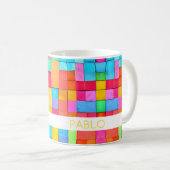 抽象芸術カラフルアーティスト名お尻のおもしろいのトレンモダンディング コーヒーマグカップ (正面右)