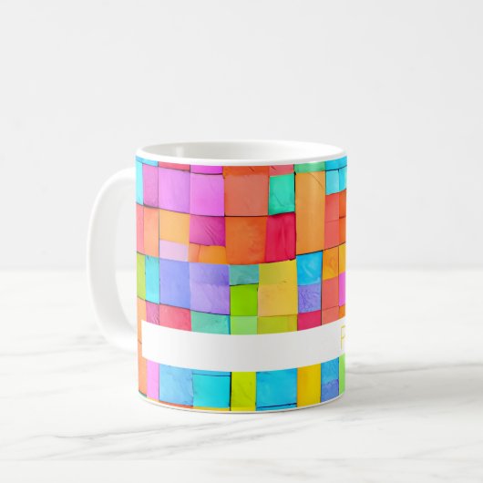 抽象芸術カラフルアーティスト名お尻のおもしろいのトレンモダンディング コーヒーマグカップ (正面左)